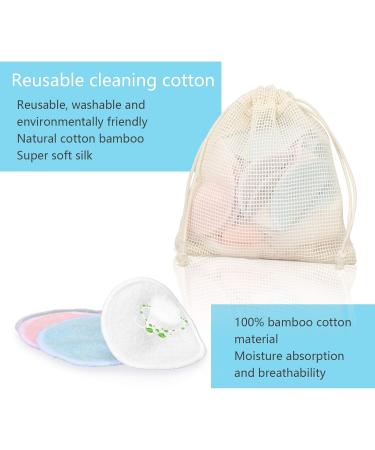 CINVEED 22 Makeup Removal Pads - Washable & Reusable Bamboo Fiber Wipes with Laundry Bag | Eco-Friendly Facial Cleansing for Women - Buy Online on GoSupps.com
