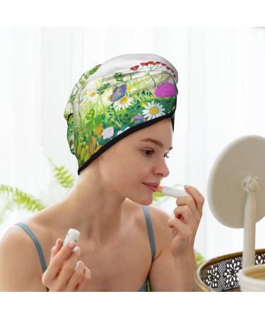 Hair Towel Wrap | Quick-Dry Hair Turban with Button | Eco-Friendly Design (Plants and Insects - Buy Online on GoSupps.com
