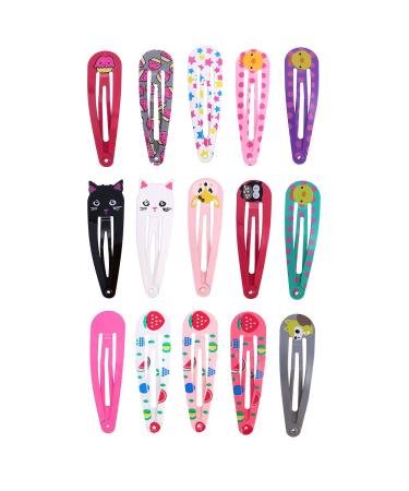 Frcolor 5PCS Snap Hair Clips No Slip Metal Clip Hair Clips for Girls