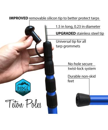 Ridge Outdoor Gear Adjustable Telescoping Tarp Tent Poles - Blue | 250cm | Portable & Collapsible for Camping - Buy Online on GoSupps.com