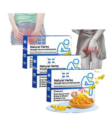 2023 Heca Natural Herbal Strength Hemorrhoid Capsules Natural Hemorrhoid Relief Capsules Helps Relieve Itching Burning Pain or Discomfort Fast for Women Men (3box)