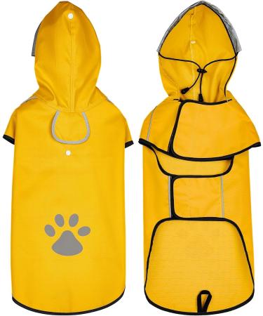 Buy Waterproof Dog Raincoat with Reflective Strip - Adjustable Hooded Jacket for Small to Large Dogs (Yellow Size L) - Buy Online on GoSupps.com