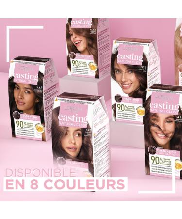 L OR AL PARIS - Permanent Hair Color - Ultra Glossy Color - Ammonia Free - 90% Natural Ingredients - Casting Natural Gloss - Shade: Dark Chocolate (323) - Buy Online on GoSupps.com