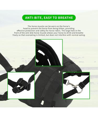 Elprico Adjustable Horse Muzzle - Durable Breathable Design for Grazing & Bite Prevention - Buy Online on GoSupps.com