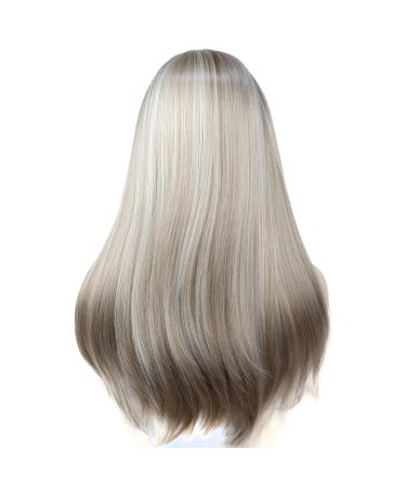 Lydell Long 3/4 Women's Wig - Smooth Hair Part Adjustable Black Headband Synthetic Hair with H16/613 Blonde Highlights | Shop Internationally - Buy Online on GoSupps.com