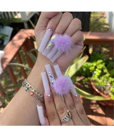 YOSOMMK 3D Nail Charms Magnetic Fluff Balls - 12PCS for Acrylic Nails, Removable Soft Plush Decorations, DIY Nail Design Kit - White, Pink, Purple (2 Box Sets) - Buy Online on GoSupps.com