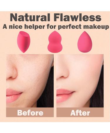 TCPENG Makeup Sponge for Blending Liquid Foundation Cream & Powder - Easy to Clean Super Soft & Non Latex Beauty Blender Concealer Applicator (3 Pack Rose Red) - Buy Online on GoSupps.com