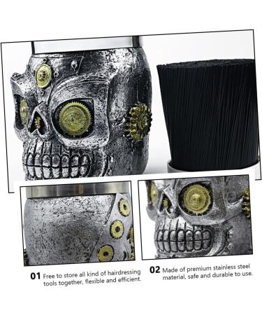 1 Piece Mechanical Skull Hairdressing Holder Hairdressing Tool Storage Stand for Hairdressing Combs Desk Accessories Key Ring Organiser Resin - Buy Online on GoSupps.com