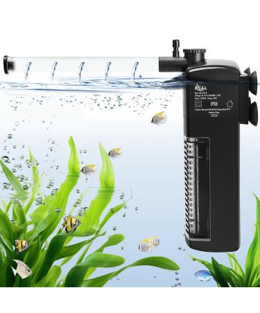 AQQA Aquarium Filter adjustable Aquarium Internal Filter 5.5W Aquarium Filter with 400L/H water pump for aquarium from up to 200l 5.5W-400L/h - Buy Online on GoSupps.com