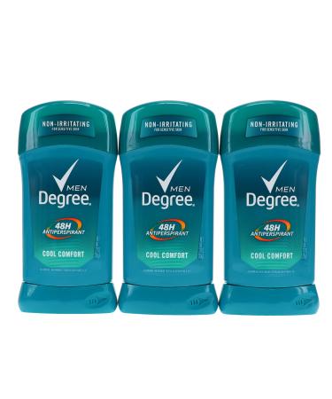 Degree Men Anti-Perspirant & Deodorant Cool Comfort 2.7 Ounce (Pack of 3) packaging may vary