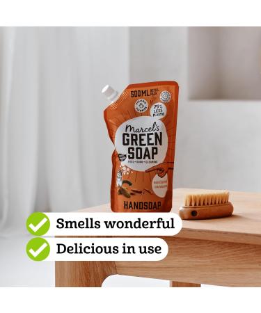 Marcel's Green Soap - Sandalwood & Cardamom Hand Soap Refill - Eco-Friendly Vegan Handwash - 97% Biodegradable - 500ml - Buy Online on GoSupps.com