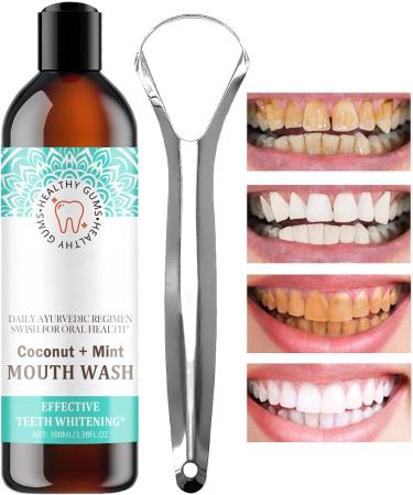 100ml Coconut Oil Mouthwash - Mint Oil for Fresh Breath Teeth Whitening & Healthier Gums - Buy Online on GoSupps.com