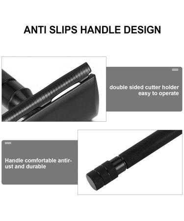Buy Heallily Double Cutter Razor - Long Handle Reusable Aluminum Alloy Razor Set for Men & Women - No Razor Blades Black - Buy Online on GoSupps.com