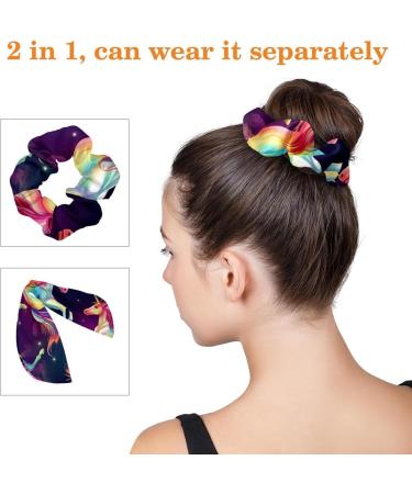 6 Pieces Bow Hair Scrunchies Rabbit Bunny Ear Scrunchies Black Crow Pattern Bow Bowknot Scrunchies Bobbles Elastic Hair Ties Ropes Ponytail Holder Accessories for Women Girls Color 2 - Buy Online on GoSupps.com