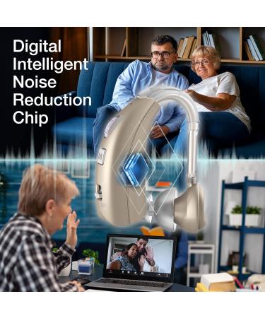 Delmicure 1303D Rechargeable Digital Noise Reduction Headphones - 2 Mode Gold Pair - Shop Internationally! - Buy Online on GoSupps.com