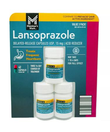 Member's Mark Lansoprazole Delayed-Release Capsules 15 mg (42 Count)