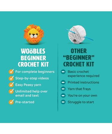 Woobles Beginners Crochet Kit with Easy Peasy Yarn - Step-by-Step Video Tutorials - Fred The Dinosaur - Buy Online on GoSupps.com