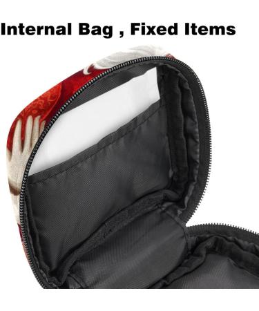 Menstruation Upholstered Bag for Women & Girls - Zip Sord Bag for Tampons | Merry Christmas Santa Claus Design - 1 Count - Buy Online on GoSupps.com
