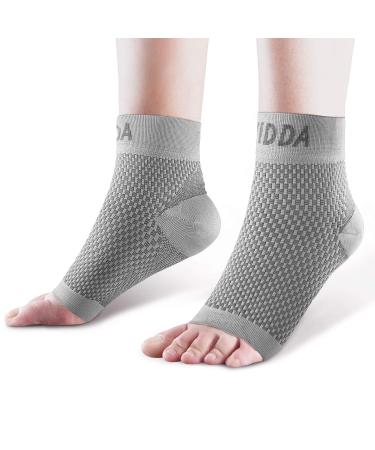 AVIDDA Plantar Fasciitis Socks with Heels Arch Supports Compression Sleeves Ideal for Arthritis Pain Relief and Suitable for Sports Ankle Supports for Men and Women Grey-2-XL XL Grey & Grey (2 Pairs)