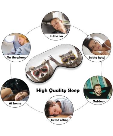 Light-Blocking Sleep Mask for Women | Funny Raccoons Eye Masks | Comfortable & Soft Blindfold with Adjustable Strap for Men - Color-3 - Buy Online on GoSupps.com