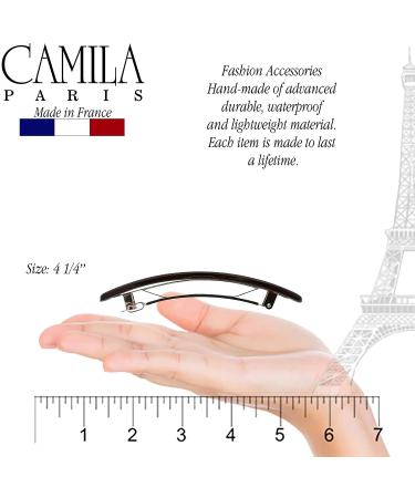 Camila Paris CP1475 French Hair Barrette Clip - No Slip, Durable Styling for Girls & Women | Strong Hold Grip, Rubberized Clasp | Made in France Tortoise Shell - Buy Online on GoSupps.com