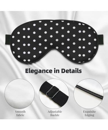 Black & White Polka Dot Soft Eye Mask - Sleep Mask for Women & Men | Travel Comfort - Buy Online on GoSupps.com
