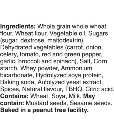 Breton Veggie Bites Snack Pack Crackers - Light Crispy and Bite-sized Snack Crackers made with 9g of Whole Grains and Real Vegetables 132g (6 Packs) - Buy Online on GoSupps.com