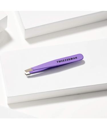 TWEEZERMAN Mini Tweezers for Eyebrow Plucking - Hand-Filed Beveled Tip Lavender Purple - 1 Piece - International Shipping Available - Buy Online on GoSupps.com