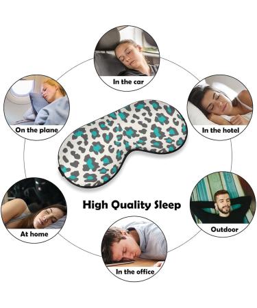 Cheetah Print Blue Sleep Mask for Women | Adjustable Eye Shades Cover with Elastic Strap - Best Sleep Accessory - Buy Online on GoSupps.com