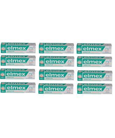 ELMEX Set of 12 ELMEX Sensitive Plus Green Toothpaste 75/100ml - Dental Hygiene and Care