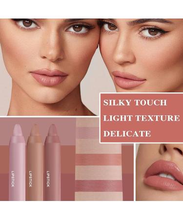 3 Colors Crayon Matte Lipstick Set - Long Lasting & Moisturizing Lip Gloss Stain - Buy Online on GoSupps.com