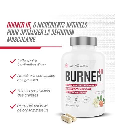 Burner HT | Powerful Fat Burner | Effective Hunger Suppressant | L-Carnitine + Guarana + Green Tea + Garcinia Cambogia + Mate | 120 Vegan Capsules | Full Spectrum for Weight Loss | Eiyolab - Buy Online on GoSupps.com