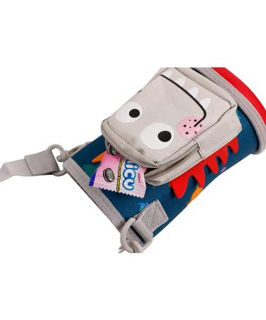 Children's Thermos Bottle Carrier - Adjustable Straps, Insulated Protection - Blue Grey - Buy Online on GoSupps.com