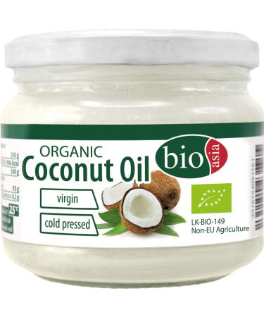 Bioasia organic coconut oil cold -pressed natural left without additives vegan fat for cooking roasting and baking also used as natural cosmetics 100 % organic 2 x 250 ml