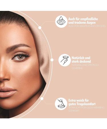 Anesthesia Colored Contact Lenses - Addict Oro (-2.50 Dioptria) | Monthly Wear in Beige & Honey-Brown for Dark Eyes | Natural Look & Strong Coverage - Buy Online on GoSupps.com