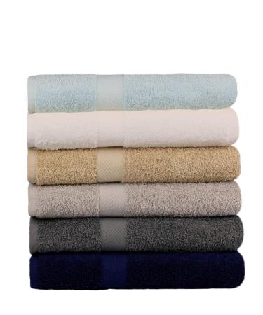 KAHAF Collection 6-Pack Bath Towels - Lightweight - Extra Absorbent - 100% Cotton - Shower towels (Multi, 27 inchesx54 inches)