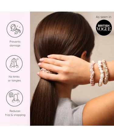 Silkie 4-Set 100% Pure Mulberry Silk Black Hair Ties | Gentle No Damage Ponytail Holders with Travel Bags | Everyday Hair Care - Buy Online on GoSupps.com