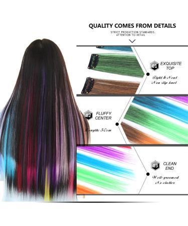 20-Inch Color Long Straight Synthetic Wave Hair Wig - Ladies Clip-In Hair Extensions Q35 - Buy Online on GoSupps.com
