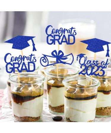 Facynde Graduation Cupcakes Choice | 24 Pack Graduation Cupcake Toppers 2023 Graduation Cake Toppers Glitter Congrats Grad Cake Topper Graduation Blue - Buy Online on GoSupps.com