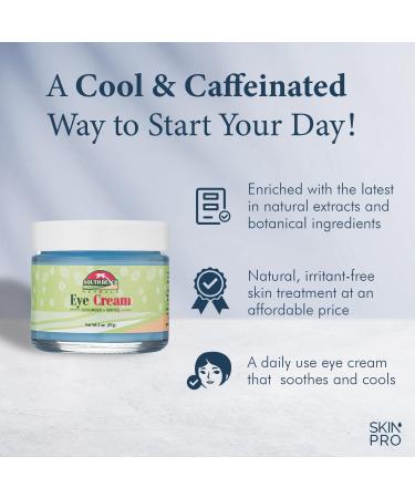 South Beach Herbals Cucumber & Coffee Eye Cream - Anti-Aging Treatment for Dark Circles & Puffiness - 2 oz - Buy Online on GoSupps.com
