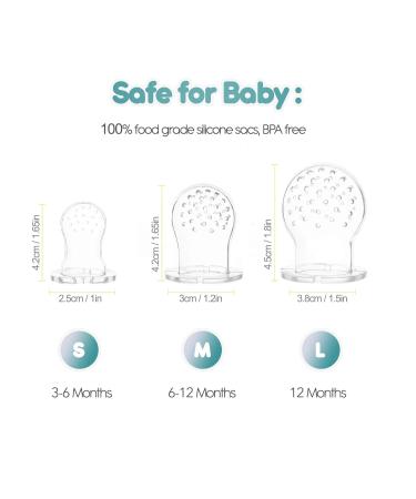 Baby Fruit Feeder Pacifier (2 Pack) for Toddler | BPA Free Silicone Teether | Soothing Gum Relief | Infant Teething Toy with Various Nipple Sizes - Buy Online on GoSupps.com