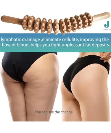JOYLETUS Curved Wooden Massage Stick Roller for Anti Cellulite Lymphatic Drainage - Self Therapy Tool for Deep Tissue Massage and Pain Relief - Buy Online on GoSupps.com