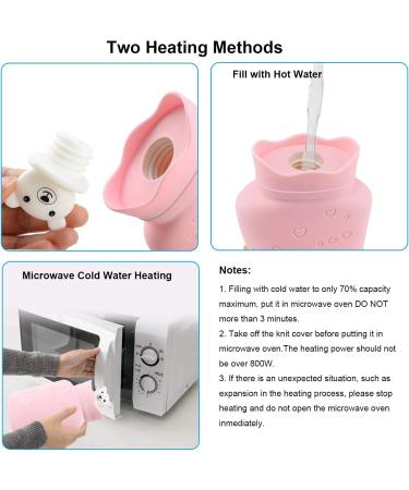 Mini Silicone Hot Water Bottle with Knitting Cover - Safe Durable & Eco-Friendly Comfort for Pain Relief (Pink) - Buy Online on GoSupps.com