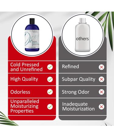 cocojojo Pure Bitter Almond Oil 8 oz Unrefined Cold Pressed Extra Virgin All Natural Perfect for Hair Face Skin Nails 8 Fl Oz (Pack of 1) - Buy Online on GoSupps.com