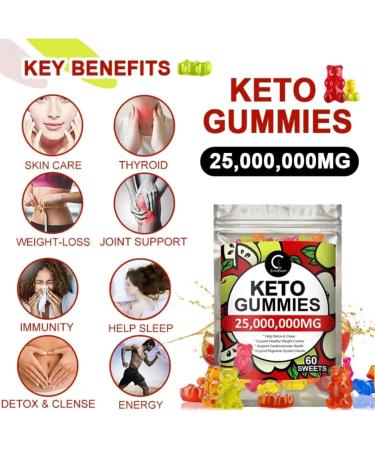 Keto Gummies for Weight Loss - 60 High Strength Enter Ketosis Gummy Bears - Buy Online on GoSupps.com