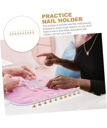 Ipetboom 1 Set Nail Art Base Nail Holders Stands Fingernail Display Nail Stands for Nail Painting Magnetic Nails Holders Nail Racks for Nail Painting Beauty Acrylic Manicure Creative Nails 19.5x2cm Golden - Buy Online on GoSupps.com