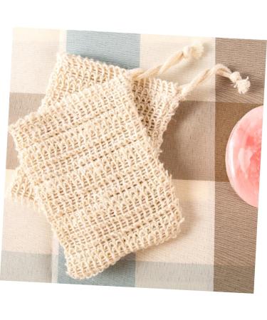 Baluue 4pcs Handmade Soap Bag Small Mesh Soap Bag Shower Foaming Loofah Cotton Linen White - Buy Online on GoSupps.com