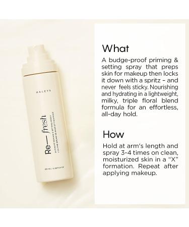 Haleys Re-Fresh Ultimate Priming & Setting Spray - Longwear, Nourishing, Calming, Vegan & Cruelty-Free - For All Skin Types - Buy Online on GoSupps.com