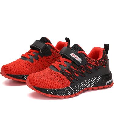 KUBUA Kids Sneakers for Boys Girls | Lightweight Breathable Sport Shoes | Red - Size 1 Big Kid - Buy Online on GoSupps.com