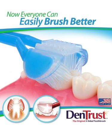 DenTrust 3-Sided Toothbrush 6-PK | Clinically Proven Easy & Effective for All Ages | Ideal for Adults Teens Children & Special Needs - Buy Online on GoSupps.com